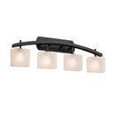 Bathroom Fixtures Four Lights by Justice Designs ( 102 | FSN-8594-55-FRCR-MBLK Fusion ) 