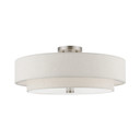 Semi-Flush Mts. Drum Shade by Livex Lighting ( 107 | 52139-91 Meridian ) 