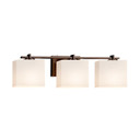 Bathroom Fixtures Three Lights by Justice Designs ( 102 | FSN-8443-55-OPAL-DBRZ-LED3-2100 Fusion ) 