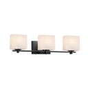 Bathroom Fixtures Three Lights by Justice Designs ( 102 | FSN-8443-55-OPAL-MBLK-LED3-2100 Fusion ) 