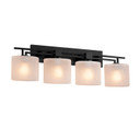 Bathroom Fixtures Four Lights by Justice Designs ( 102 | FSN-8704-30-FRCR-MBLK Fusion ) 
