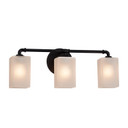 Bathroom Fixtures Three Lights by Justice Designs ( 102 | FSN-8463-15-FRCR-MBLK Fusion ) 