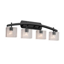Bathroom Fixtures Four Lights by Justice Designs ( 102 | FSN-8594-55-SEED-MBLK Fusion ) 