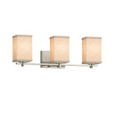 Bathroom Fixtures Three Lights by Justice Designs ( 102 | FAB-8443-15-CREM-NCKL Textile ) 