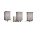 Bathroom Fixtures Three Lights by Justice Designs ( 102 | FAB-8443-15-GRAY-NCKL Textile ) 