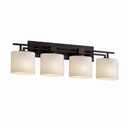 Bathroom Fixtures Four Lights by Justice Designs ( 102 | FSN-8704-30-OPAL-MBLK-LED4-2800 Fusion ) 