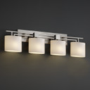 Bathroom Fixtures Four Lights by Justice Designs ( 102 | FSN-8704-30-OPAL-NCKL Fusion ) 