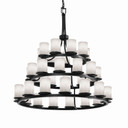 Large Chandeliers Glass Shade by Justice Designs ( 102 | CLD-8712-10-MBLK-LED36-25200 Clouds ) 