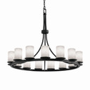 Large Chandeliers Glass Shade by Justice Designs ( 102 | CLD-8715-10-MBLK-LED15-10500 Clouds ) 