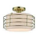 Semi-Flush Mts. Drum Shade by Livex Lighting ( 107 | 55117-01 Blanchard ) 
