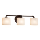 Bathroom Fixtures Three Lights by Justice Designs ( 102 | FSN-8463-30-OPAL-DBRZ Fusion ) 