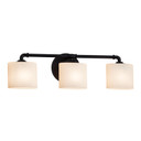 Bathroom Fixtures Three Lights by Justice Designs ( 102 | FSN-8463-30-OPAL-MBLK Fusion ) 