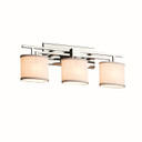 Bathroom Fixtures Three Lights by Justice Designs ( 102 | FAB-8703-30-WHTE-CROM Textile ) 
