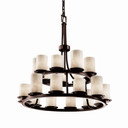 Mid. Chandeliers Glass Up by Justice Designs ( 102 | CLD-8767-10-DBRZ Clouds ) 