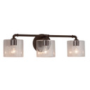 Bathroom Fixtures Three Lights by Justice Designs ( 102 | FSN-8463-30-SEED-DBRZ Fusion ) 