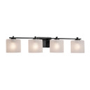 Bathroom Fixtures Four Lights by Justice Designs ( 102 | FSN-8444-30-FRCR-MBLK-LED4-2800 Fusion ) 