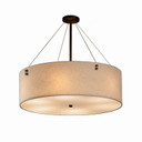 Pendants Drum Shade by Justice Designs ( 102 | FAB-9537-CREM-DBRZ-F2 Textile ) 
