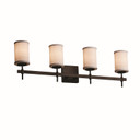 Bathroom Fixtures Four Lights by Justice Designs ( 102 | FAB-8414-10-WHTE-DBRZ-LED4-2800 Textile ) 
