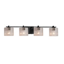 Bathroom Fixtures Four Lights by Justice Designs ( 102 | FSN-8444-30-SEED-MBLK Fusion ) 