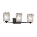 Bathroom Fixtures Three Lights by Justice Designs ( 102 | GLA-8443-26-CLRT-MBLK Veneto Luce ) 