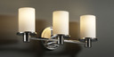 Bathroom Fixtures Three Lights by Justice Designs ( 102 | FSN-8513-10-OPAL-CROM Fusion ) 