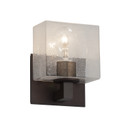 Sconces Single Glass by Justice Designs ( 102 | FSN-8931-55-SEED-DBRZ-LED1-700 Fusion ) 