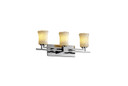 Bathroom Fixtures Three Lights by Justice Designs ( 102 | GLA-8703-16-WHTW-CROM Veneto Luce ) 