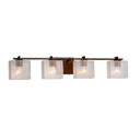 Bathroom Fixtures Four Lights by Justice Designs ( 102 | FSN-8444-55-SEED-DBRZ Fusion ) 