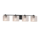 Bathroom Fixtures Four Lights by Justice Designs ( 102 | FSN-8444-55-SEED-MBLK Fusion ) 