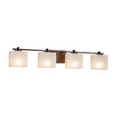 Bathroom Fixtures Four Lights by Justice Designs ( 102 | FSN-8444-55-WEVE-DBRZ-LED4-2800 Fusion ) 