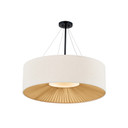 Pendants Drum Shade by Justice Designs ( 102 | FAB-9577-CREM-MBLK Textile ) 