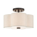 Semi-Flush Mts. Drum Shade by Livex Lighting ( 107 | 58062-92 Solstice ) 
