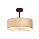 Pendants Drum Shade by Justice Designs ( 102 | FAB-9591-CREM-DBRZ Textile ) 