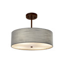 Pendants Drum Shade by Justice Designs ( 102 | FAB-9591-GRAY-DBRZ Textile ) 