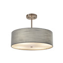 Pendants Drum Shade by Justice Designs ( 102 | FAB-9591-GRAY-NCKL Textile ) 