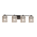 Bathroom Fixtures Four Lights by Justice Designs ( 102 | GLA-8444-26-CLRT-MBLK Veneto Luce ) 