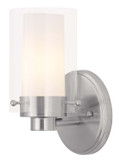 Sconces Single Glass by Livex Lighting ( 107 | 1541-91 Manhattan ) 