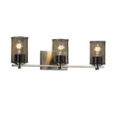 Bathroom Fixtures Three Lights by Justice Designs ( 102 | MSH-8443-10-NCKL Wire Mesh ) 