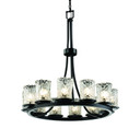 Mid. Chandeliers Glass Up by Justice Designs ( 102 | GLA-8763-16-CLRT-MBLK Veneto Luce ) 