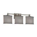 Bathroom Fixtures Three Lights by Justice Designs ( 102 | FAB-8423-30-GRAY-NCKL Textile ) 