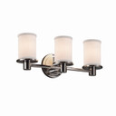 Bathroom Fixtures Three Lights by Justice Designs ( 102 | FAB-8513-10-WHTE-CROM Textile ) 
