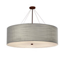 Pendants Drum Shade by Justice Designs ( 102 | FAB-9599-GRAY-DBRZ Textile ) 