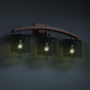 Bathroom Fixtures Three Lights by Justice Designs ( 102 | MSH-8593-30-DBRZ Wire Mesh ) 