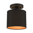 Semi-Flush Mts. Drum Shade by Livex Lighting ( 107 | 45084-04 Sentosa ) 