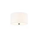 Flush Mounts Drum Shade by Justice Designs ( 102 | FAB-9730-WHTE-MBLK Textile ) 