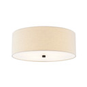 Flush Mounts Drum Shade by Justice Designs ( 102 | FAB-9731-CREM-MBLK Textile ) 