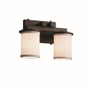Bathroom Fixtures Two Lights by Justice Designs ( 102 | FAB-8772-10-WHTE-DBRZ-LED2-1400 Textile ) 