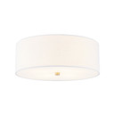 Flush Mounts Drum Shade by Justice Designs ( 102 | FAB-9731-WHTE-BRSS Textile ) 