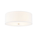 Flush Mounts Drum Shade by Justice Designs ( 102 | FAB-9731-WHTE-NCKL Textile ) 