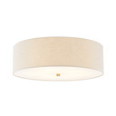 Flush Mounts Drum Shade by Justice Designs ( 102 | FAB-9732-CREM-BRSS Textile ) 
